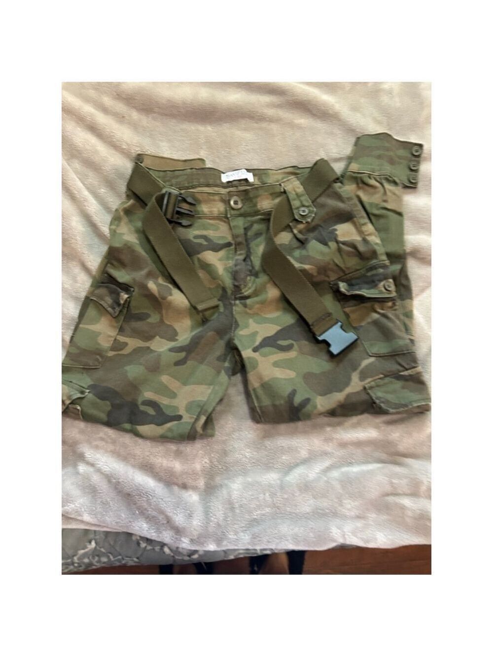 Women's Swank A Posh Camo Skinny Pants S Green Brown